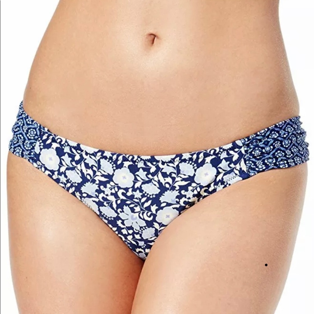 Blue floral bikini bottom